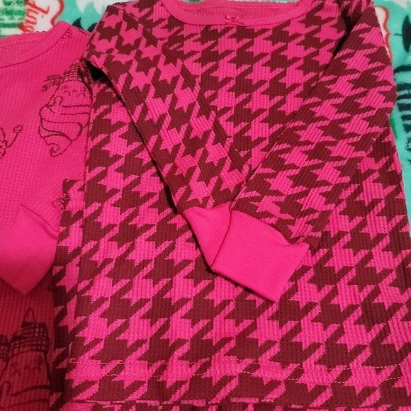 Carters Little girl set of Pink long sleeve Pants Outfit Size 12Months - Picture 3 of 5